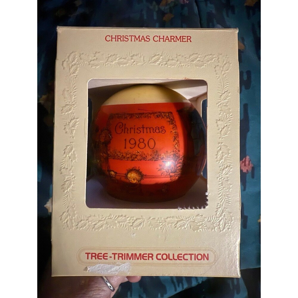 Hallmark Christmas Charmer Ornament 1980 Tree Trimmer Collection Vintage Glass